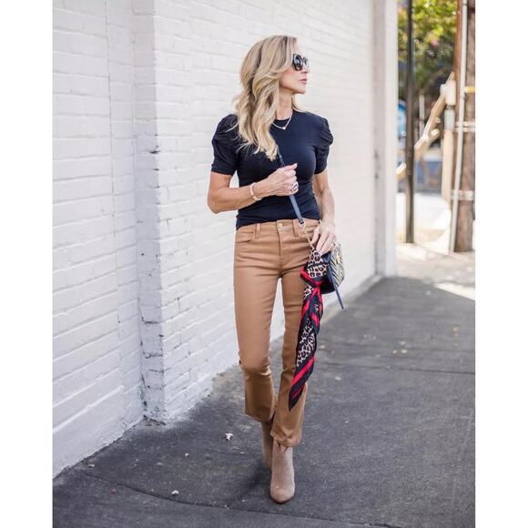 Joe's Jeans Denim - Joe's Jeans The Callie High Rise Cropped Bootcut Jeans Beige - Size 28